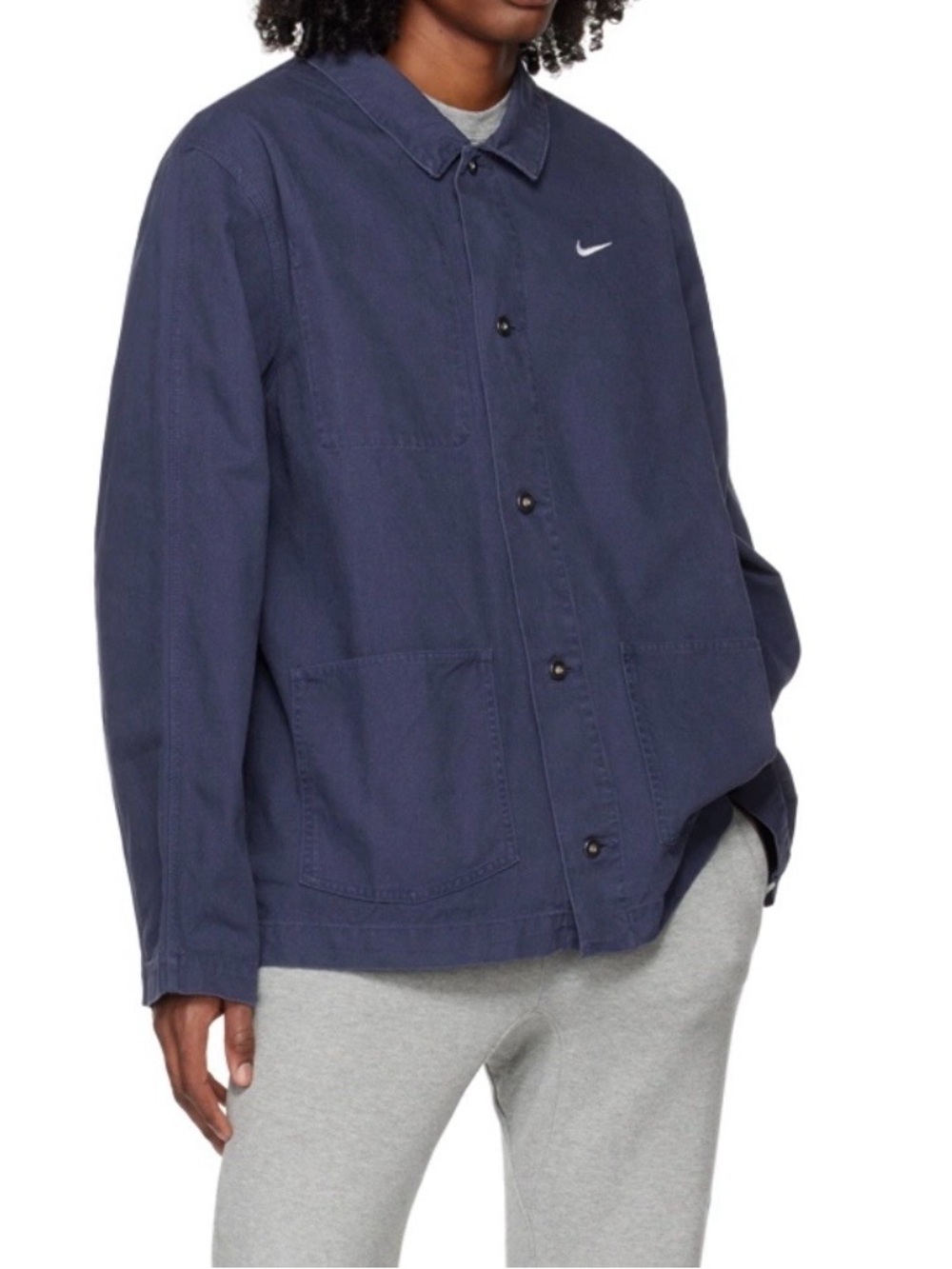 NWT NIKE Life Men's M Unlined Chore Canvas Jacket Coat Navy Blue DQ5184-410 NEW